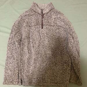 True Grit Men's Zip Up Sherpa Sweater - Cream